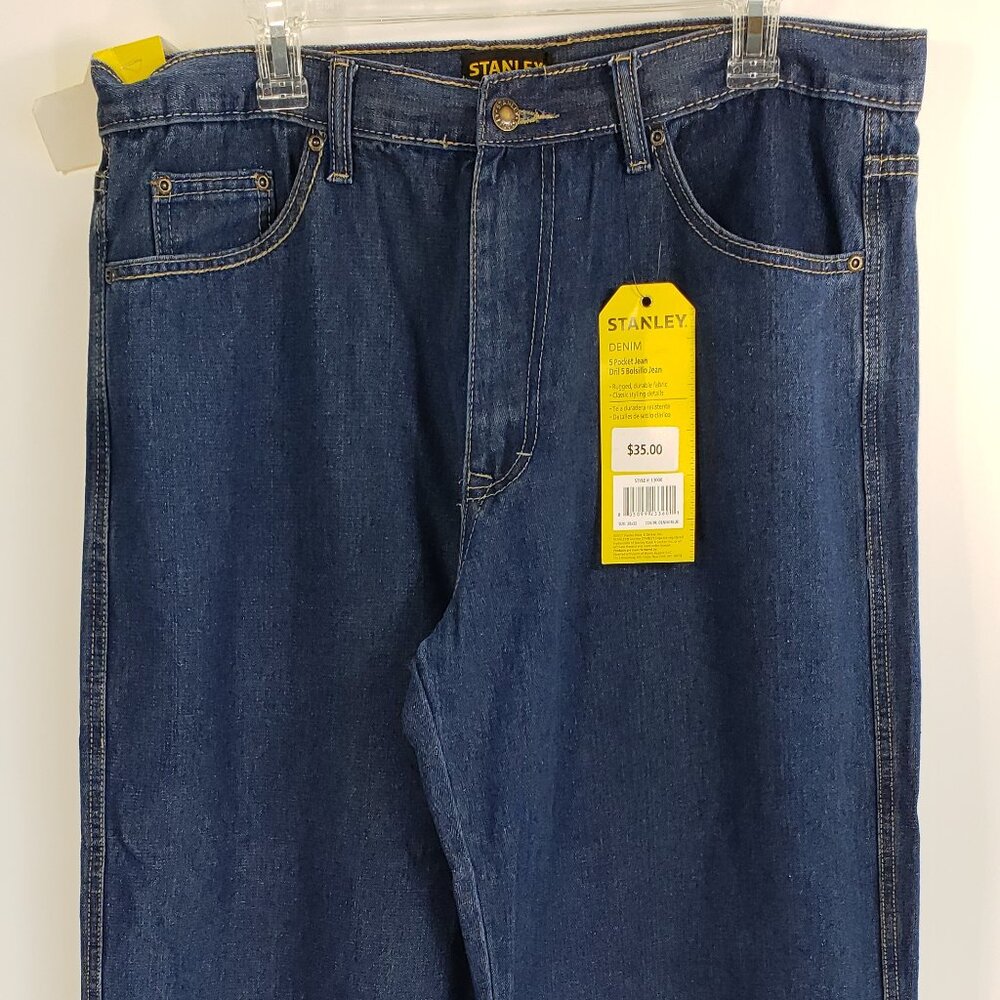 Stanley Classic Fit Jeans Men's 38x32 Classic Fit Blue Denim 5 Pocket